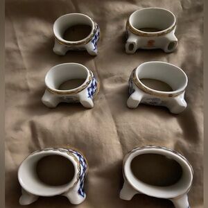 Elegant vintage Russian porcelain napkins ring Holders